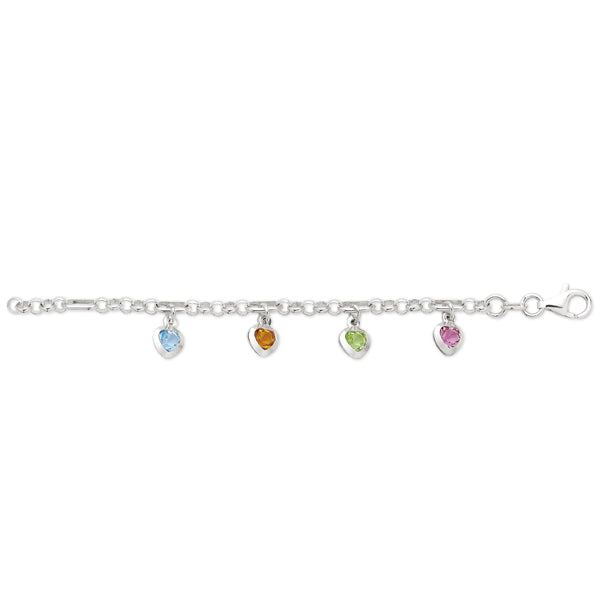 Sterling Silver multi cz bracelet