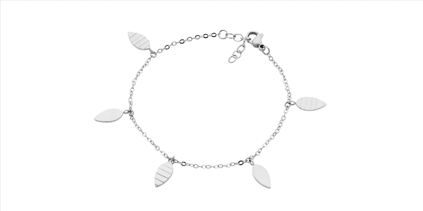Stainless Steel Leaf Feature Bracelet