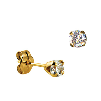 Sterling Silver 4mm Round CZ Studs