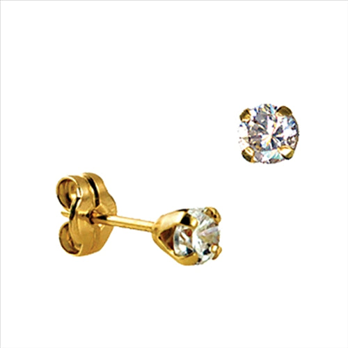 Sterling Silver 4mm Round CZ Studs