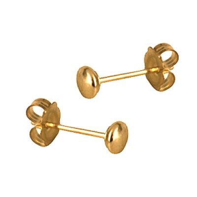 Sterling Silver 3mm Flattened Ball Studs