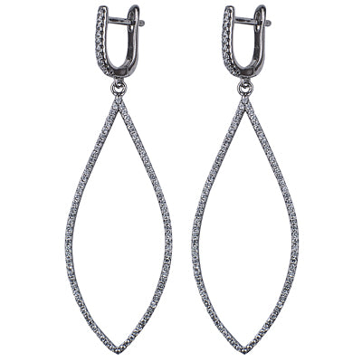 Earrings- Sterling silver cubic zirconia micro set fancy drop earrings