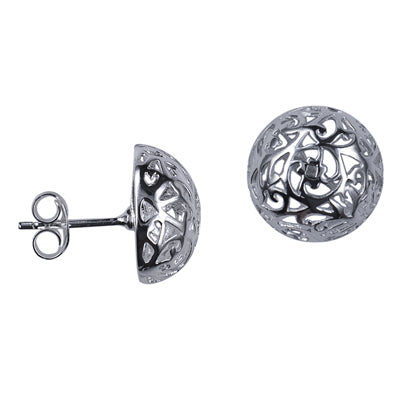 Earrings - Sterling silver 14mm filigree studs