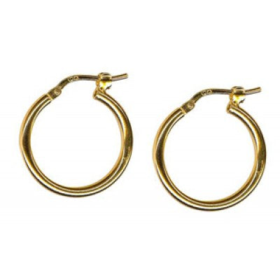 Sterling silver Italian plain hoop earrings