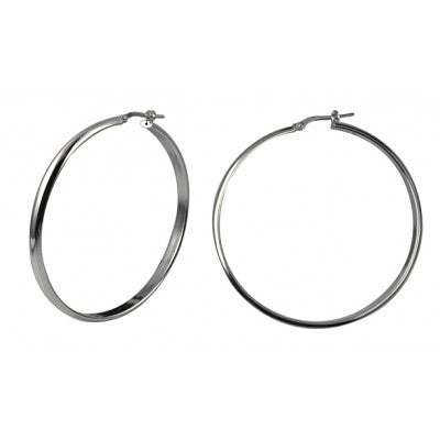 Earrings - Sterling silver Italian half round hoop