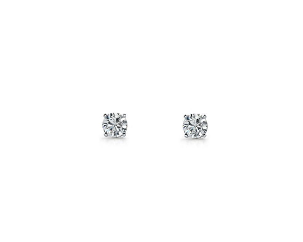 Sterling Silver 4mm CZ Claw Set Studs