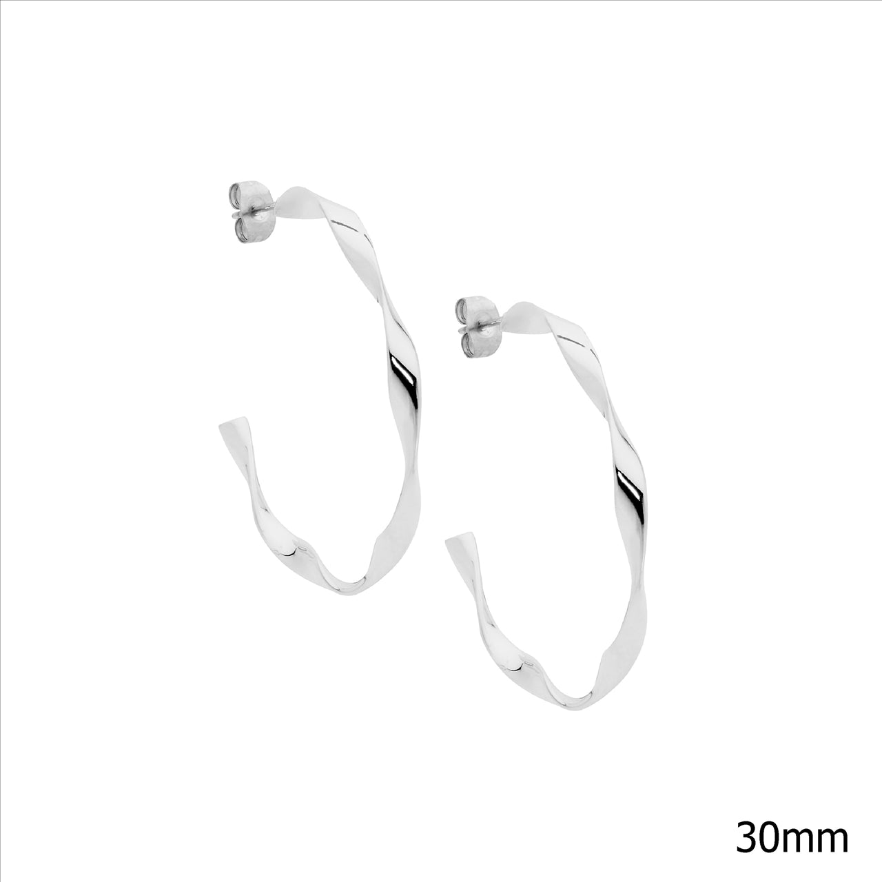 Stainless Steel 3cm Twist Hoop Earrings