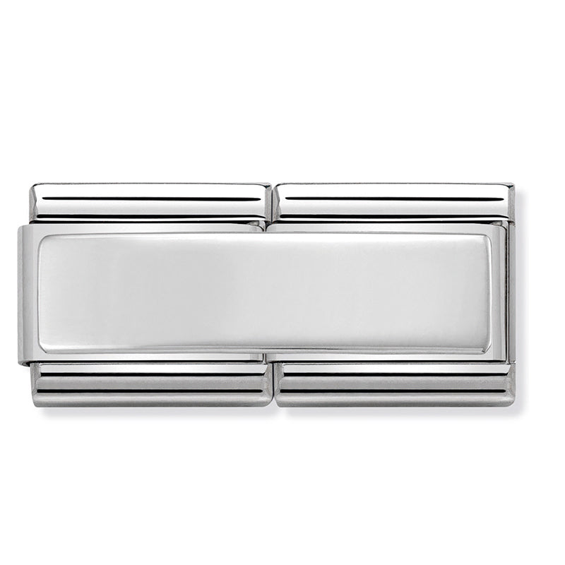 Nomination - classic double engraved stainless steel & silver 925 (smooth plate)