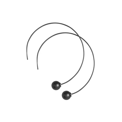 Earrings - Dansk - Tabitha hema colour ion plated 5cm open ball hoop earrings with surgical steel posts