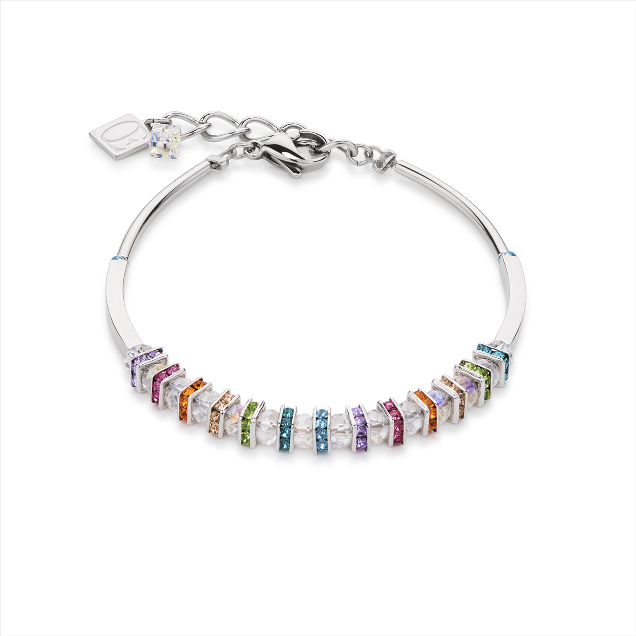 Bracelet - CDL - St/st, multi coloured, glass & Rhinestones