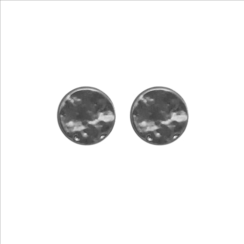 Dansk, Audrey post earrings, hematite colour ion platinum with surgical steel 0.7cm