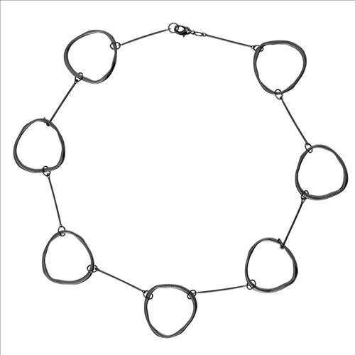 Dansk, Eve sculpted necklace hematite colour ion plated, 50cm plus ext.