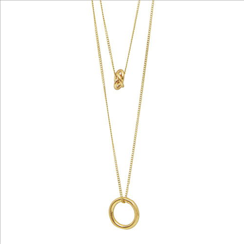 Dansk - Infinity knot necklace gold colour ion plated, 70-110cm adjustable