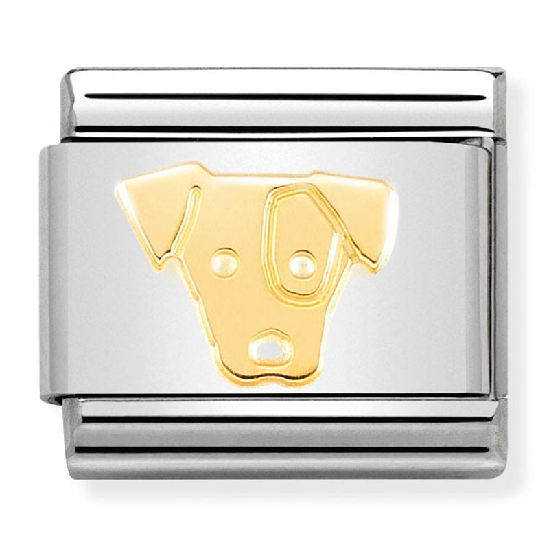 Nomination - classic symbols stainless steel &18ct gold (jack russell)