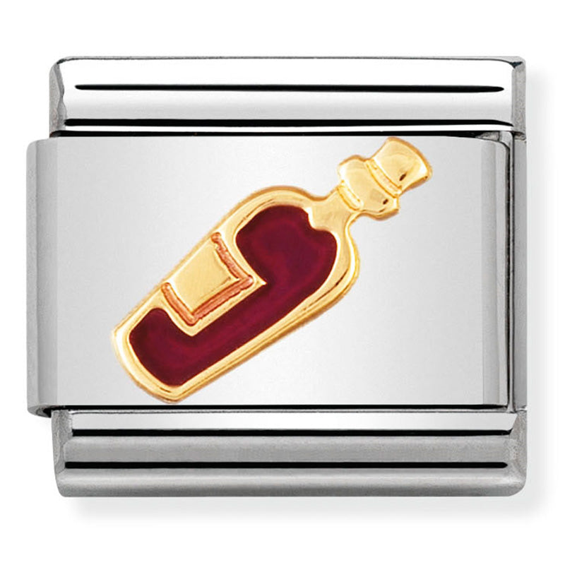 Nomination - classic drinks st/steel, enamel & 18ct gold (red wine)