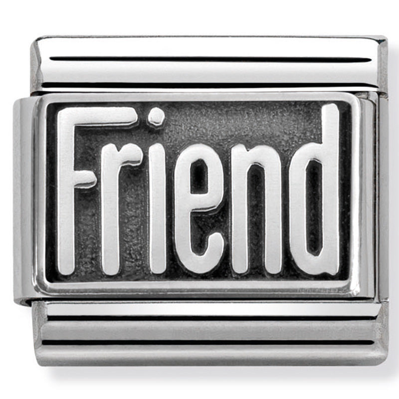 Nomination - classic plates oxidised stainless steel & sterling silver (friend)
