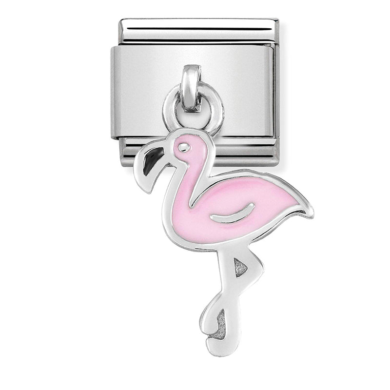 Nomination - classic charms st/st, sterling silver & enamel (flamingo)