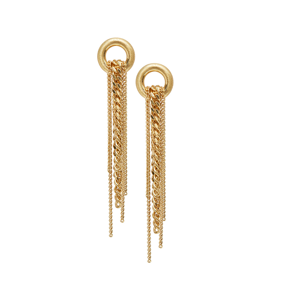 Dansk - Infinity chain earrings, gold colour ion platinum with surgical steel 6 cm