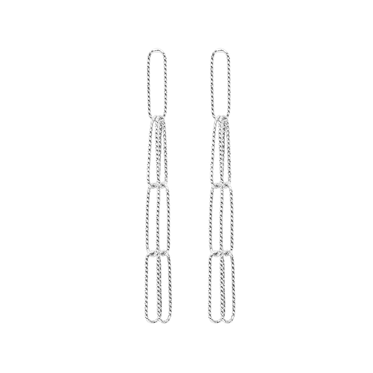 Dansk - Alyssa pin earrings, silver colour ion platinum with surgical steel 8 cm