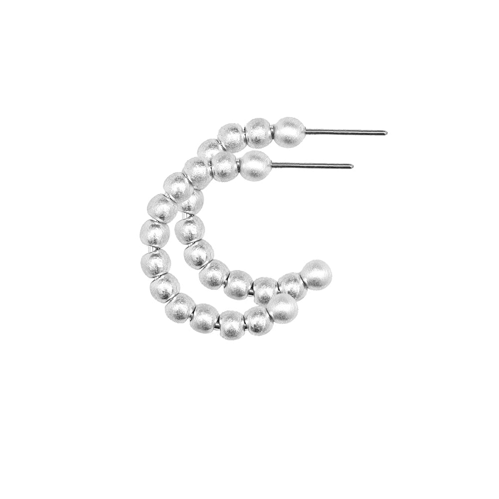 Dansk - Tabitha small hoop earrings, silver colour ion platinum with surgical steel 2.5 cm