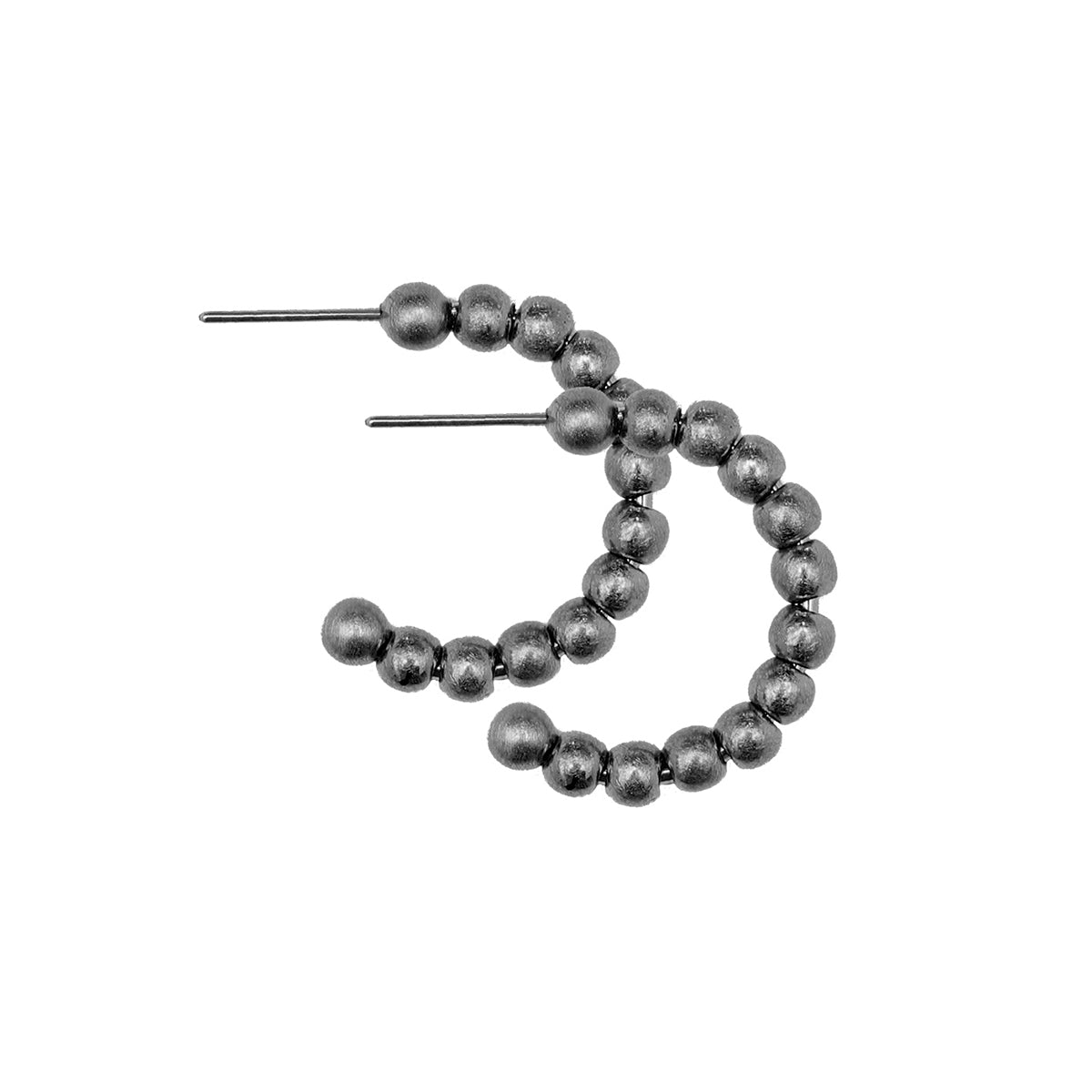 Dansk - Tabitha small hoop earrings, Hemitite colour ion platinum with surgical steel 2.5 cm