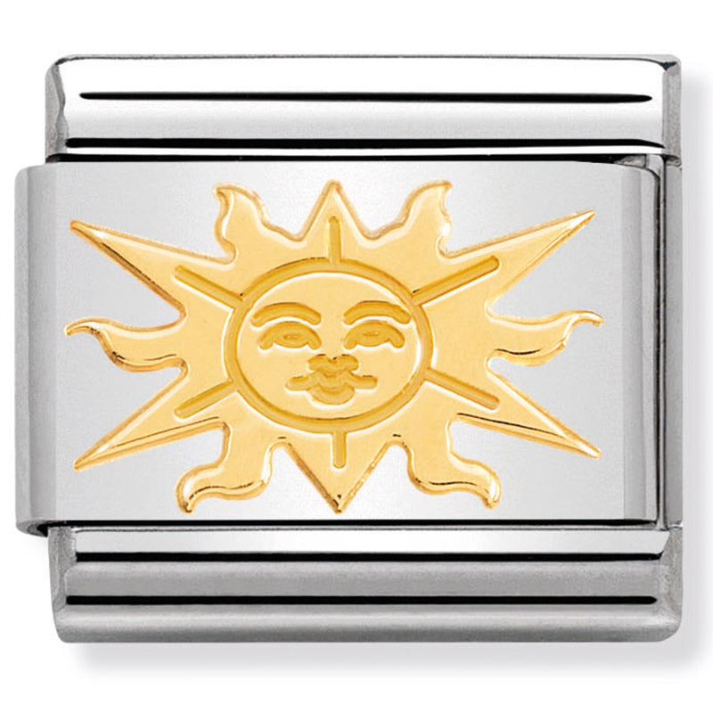 Nomination - classic fun stainless steel & 18 carat gold (sun)
