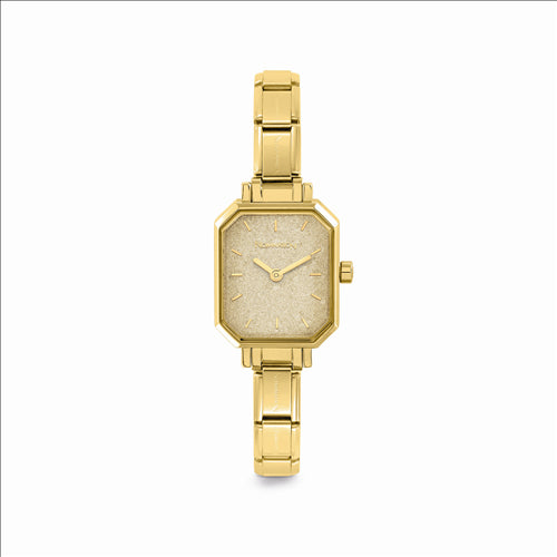 Nomination - Watch with steel strap RECTANGULAR gold (Glitter GOLDEN)