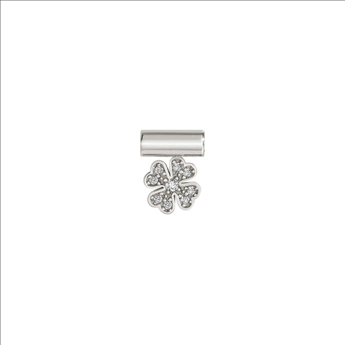 Nomination - Seimia symbols in 925 silver & cubic zirconia (four leaf clover)