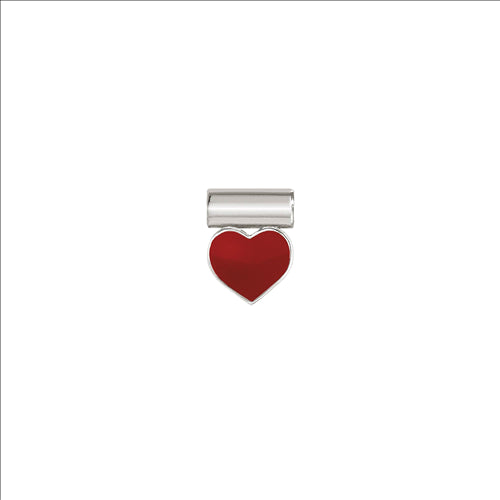 Nomination - Seimia symbols in 925 silver & enamel (red heart)