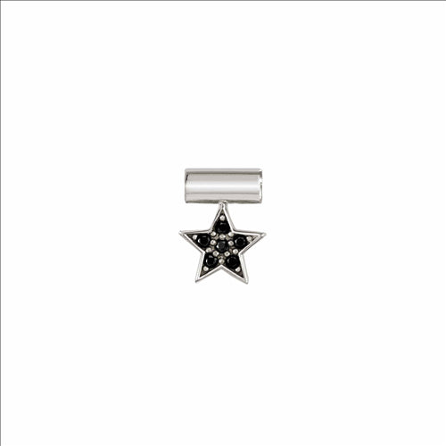 Nomination - Seimia symbols in 925 silver & coloured cubic zirconia (star black)