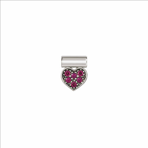 Nomination - Seimia symbols in 925 silver & coloured cubic zirconia (heart red)