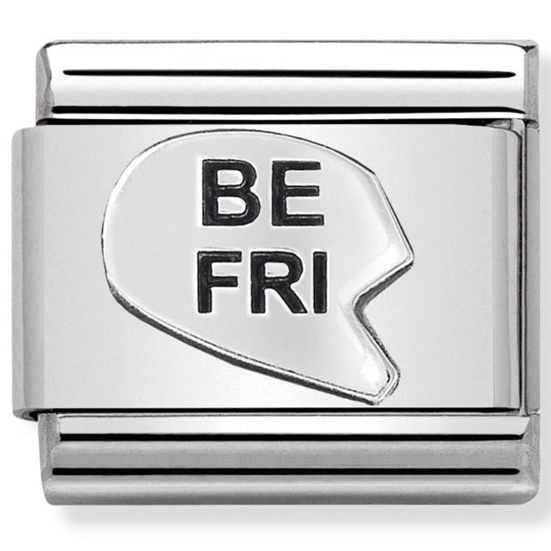 Nomination - classic oxidised symbols stainless steel & sterling silver (be-fri heart(best friend))