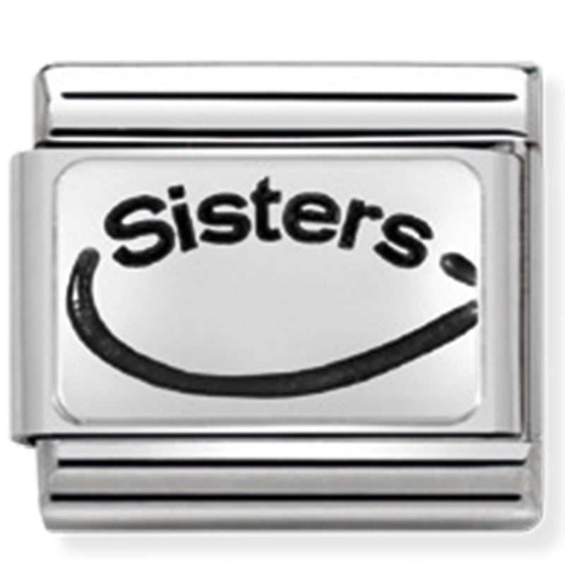 Nomination - Oxidised Plates 2 St/Steel & Silver 925 (Sisters Infinity(Sisters Forever))