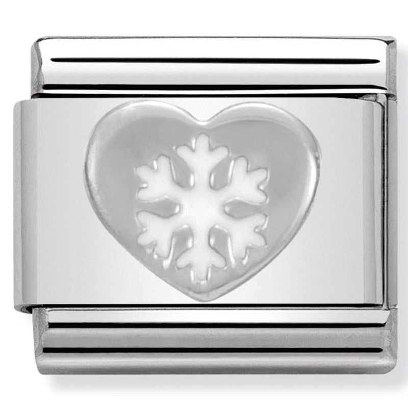 Nomination - classic christmas st/steel, enamel & silver 925 (heart with snowflake)
