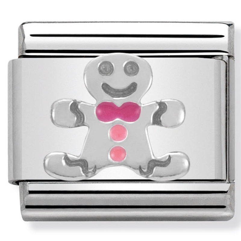Nomination -  classic christmas st/steel, enamel & silver 925 (gingerbread man)