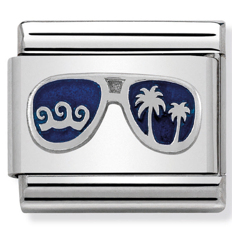 Nomination - classic symbols st/steel, enamel & silver 925 (blue miami sunglasses)