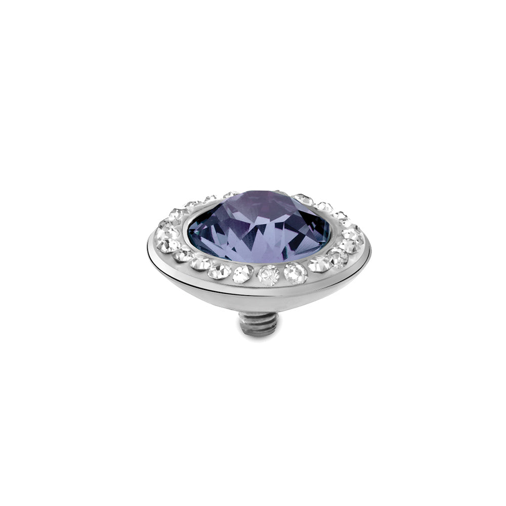 Q647010- tondo deluxe top 13mm - sterling silver provence lavender & crystal col. swarovski crys.