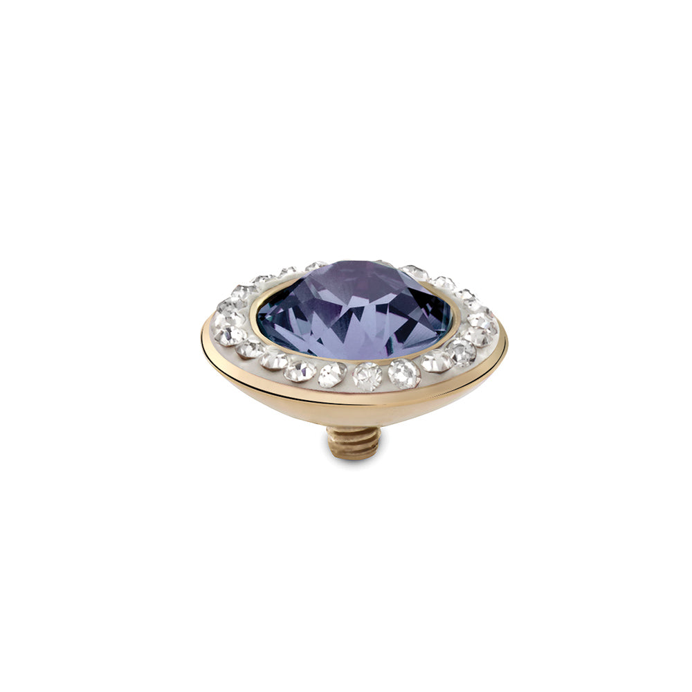 Q647085- tondo deluxe top 13mm - sterling silver g/ip provence lavender & crystal col. swarovski crys