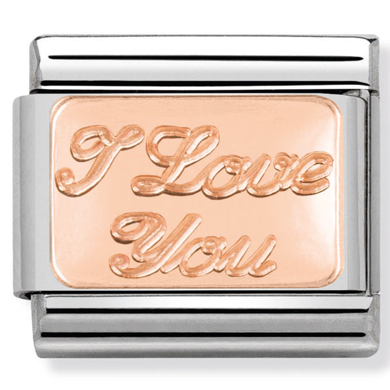 Nominaiton - classic rose gold plate st/st, 9ct rose gold (i love you)