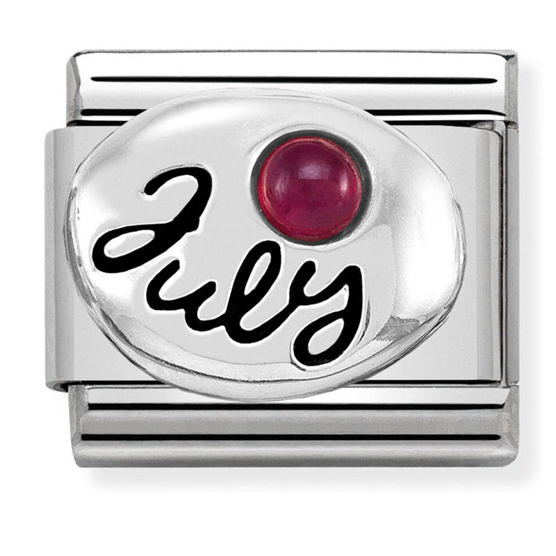 Nomination - classic symbols st/steel, silver 925 & stone (july ruby)